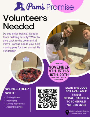 Volunteer Opportunity-Pie Making!
